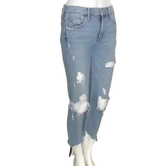 MOTHER Jeans, 25, Destroyed, The Sinner/Thanks for Nothin', Light Blue Ankle - Picture 2 of 16